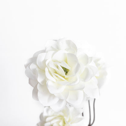 5x Artificial Peony Spray Long Stem White 90cm 4 Heads Flowers | Wedding Home Decor