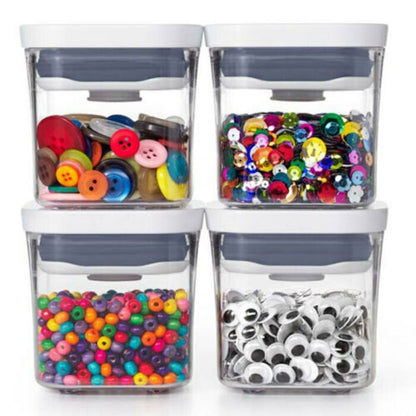 OXO 4 PC Container Storage Set | Mini Leftover Food Store Meal Prep Spice Nut Herb Airtight Craft Sewing