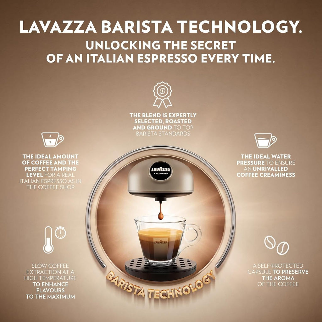 Lavazza Espresso Cappuccino Maker | Pod Capsule Coffee Machine | Electric Automatic Kitchen Appliance with 64 Pods