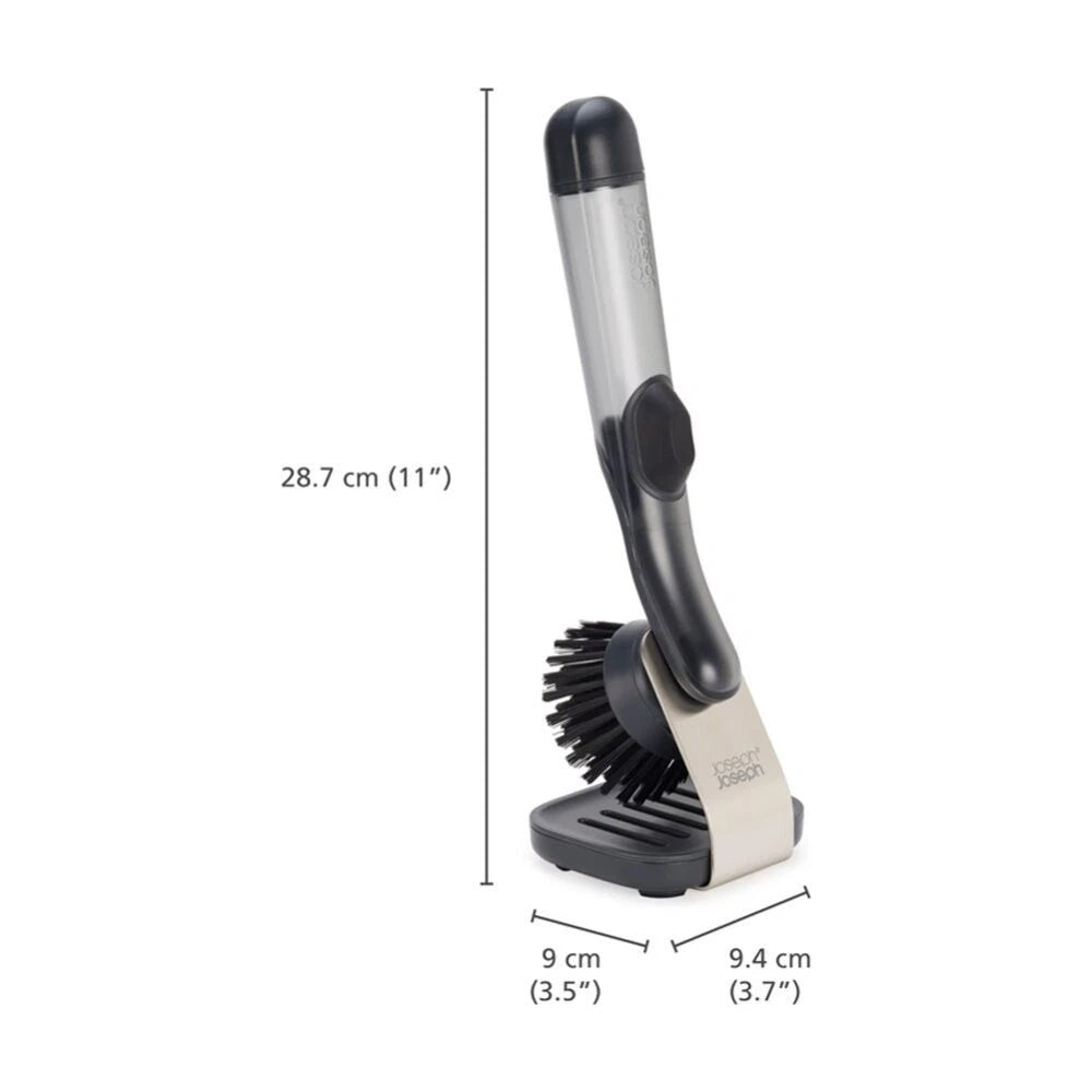 Joseph Joseph Dishwashing Brush Durable Stain Resistant Bristles, Dish Washing Scrubbing Brush Soap Dispenser with Stand