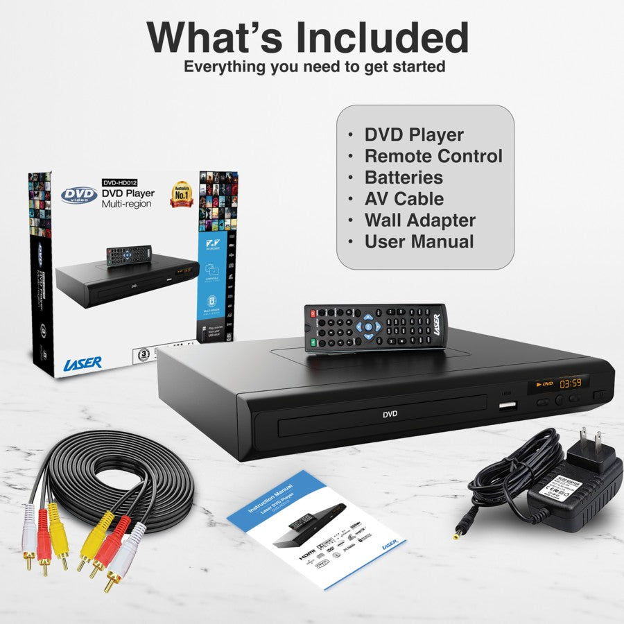 Laser Multi Region Free DVD Player | Movie Video HD HDMI  Composite USB W/ Remote