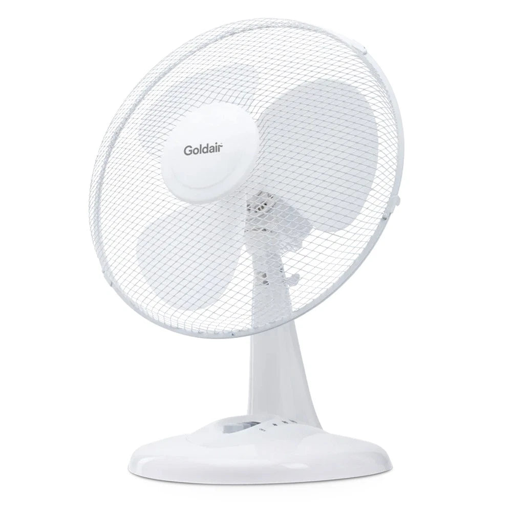Goldair Portable Adjustable Tilt Select Desk Fan W/ 3 Speeds 40W 30cm