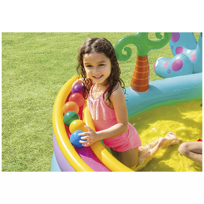 Intex Inflatable Backyard Swimming Pool | Outdoor Water Sprayer and Slide | Kids Childrens Toddler Splash Play Pool