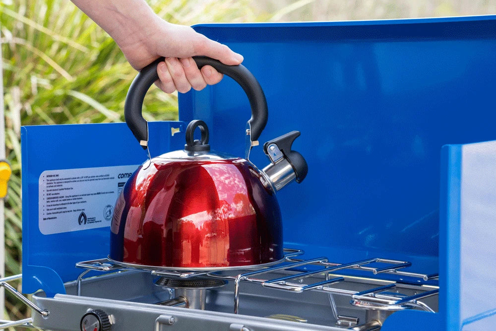 2.5L Whistling Camping Kettle | Campfire Stainless Steel Tea Coffee Water Boiling