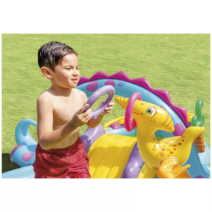 Intex Inflatable Backyard Swimming Pool | Outdoor Water Sprayer and Slide | Kids Childrens Toddler Splash Play Pool