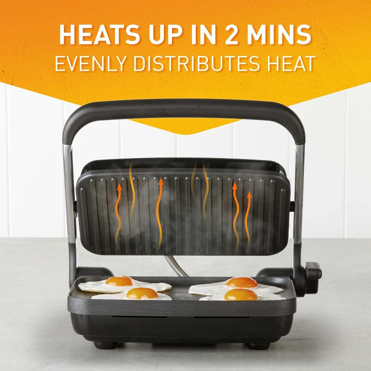 Sunbeam Sandwich Press | 2 Slice Toastie Jaffle Maker Electric Grill Griddle Press | Non-Stick Meat Vegetable Cooker