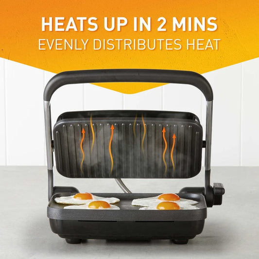 Sunbeam Sandwich Press | 2 Slice Toastie Jaffle Maker Electric Grill Griddle Press | Non-Stick Meat Vegetable Cooker
