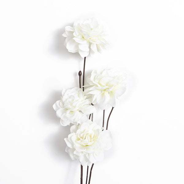 5x Artificial Peony Spray Long Stem White 90cm 4 Heads Flowers | Wedding Home Decor