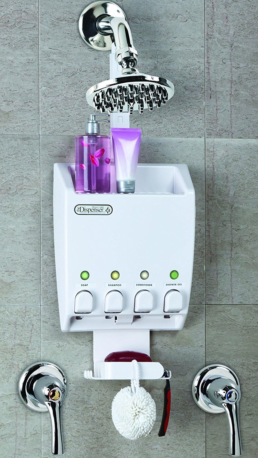 Bathroom Soap Dispenser | 4 Pump Liquid Soap Lotion Shampoo Conditioner | Wall Mounted