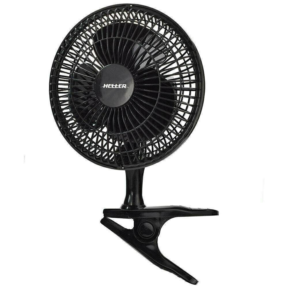 Heller Desk Clip-On Fan | Compact Air Cooler | Bedroom Nightstand Portable Table USB Fan