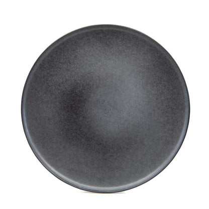 12pc Salt & Pepper Dinner Set | 4 Person Stoneware Dining Plates Bowls | Modern Stone Dinnerware Set