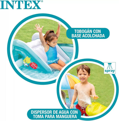 Intex Inflatable Swimming Pool and Sprinkler | Kids Backyard Inflatable Water Sprayer and Slide