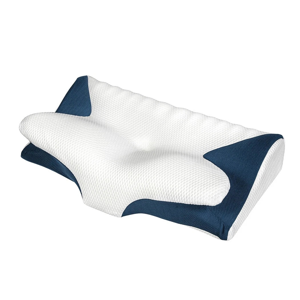 Premium Ergonomic Neck Pillow Back Side Stomach Sleeper Memory Foam - Machine Washable Cover