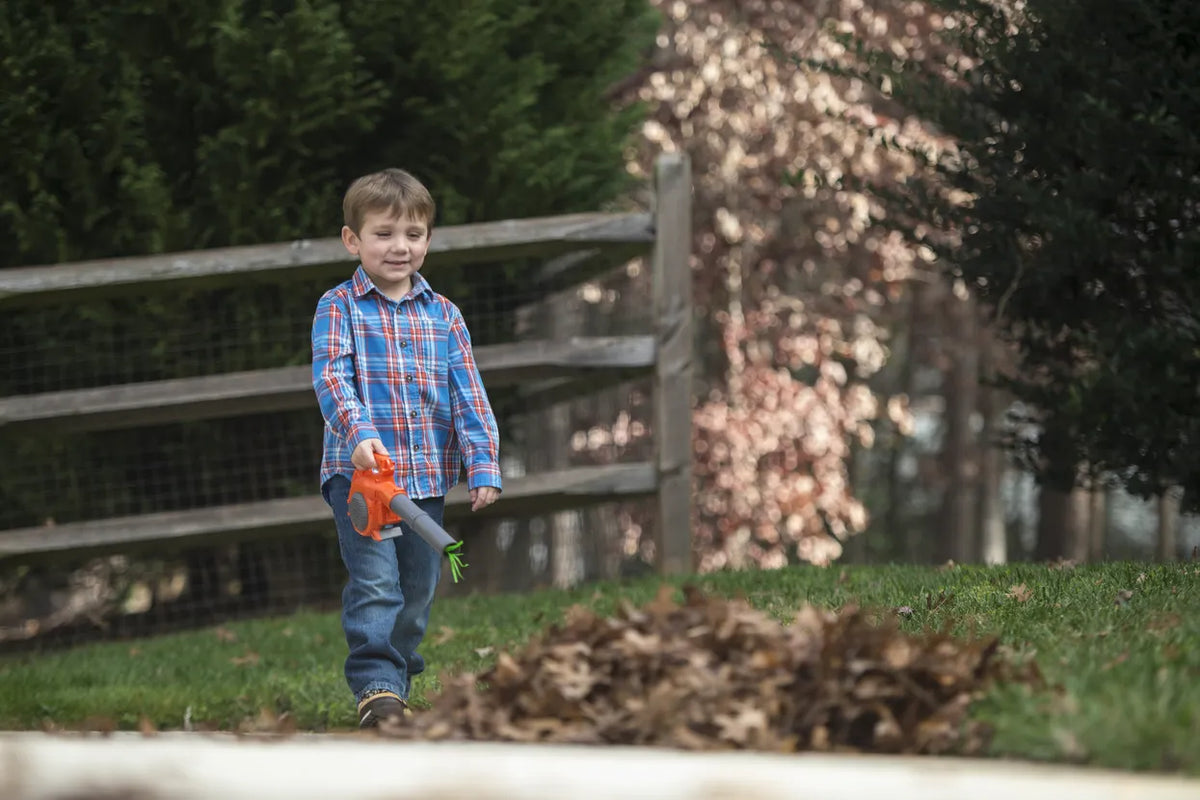 Husqvarna Toy Leaf Blower | Pretend Grass Leaf Blowing Tool Kids Gardening | Preschool Toddler Toys