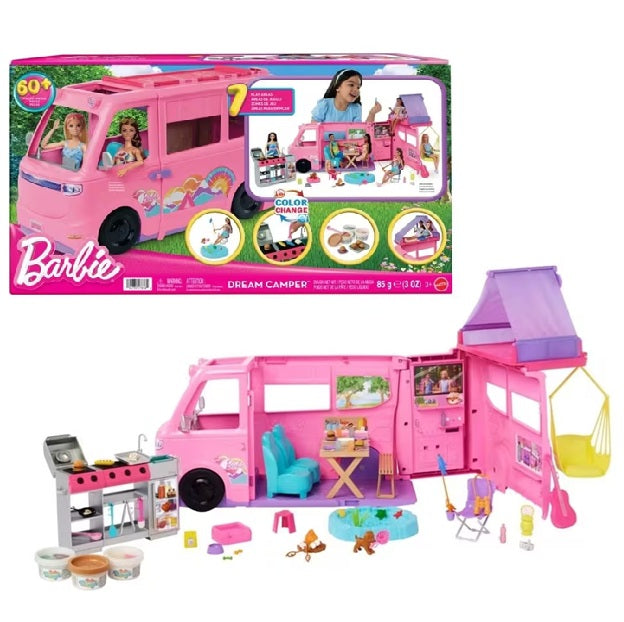 Barbie Camper Dreamcamper Toy Playset With Pool | Girls Kids Pretend Camping Playset