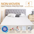 KING Size Fitted Waterproof Mattress Protector | King Bed Matress Non-Woven Spill Stain Protection | Fitted Skirt | Fully Waterproof