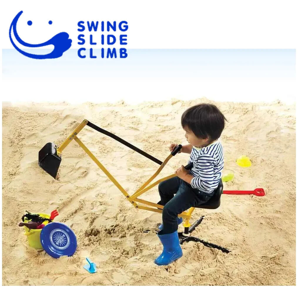 Kids Ride-On Sand Sandpit Digger | Metal Kids Backyard Excavator Beach Outdoor Toy Digging Tools