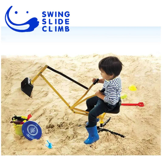 Kids Ride-On Sand Sandpit Digger | Metal Kids Backyard Excavator Beach Outdoor Toy