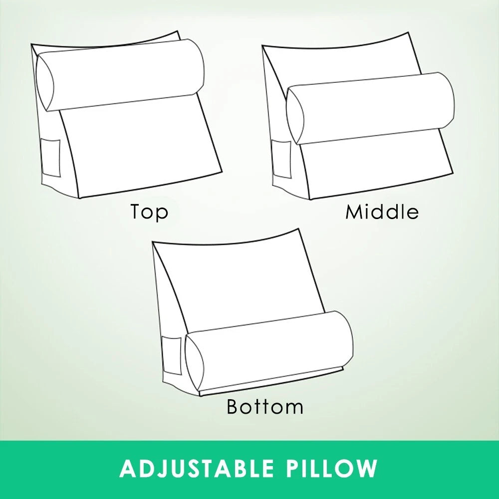 Wedge Cushion Pillow with Bloster | Bed Backrest Breathable microfibre Pillow | Back Neck Shoulder Support