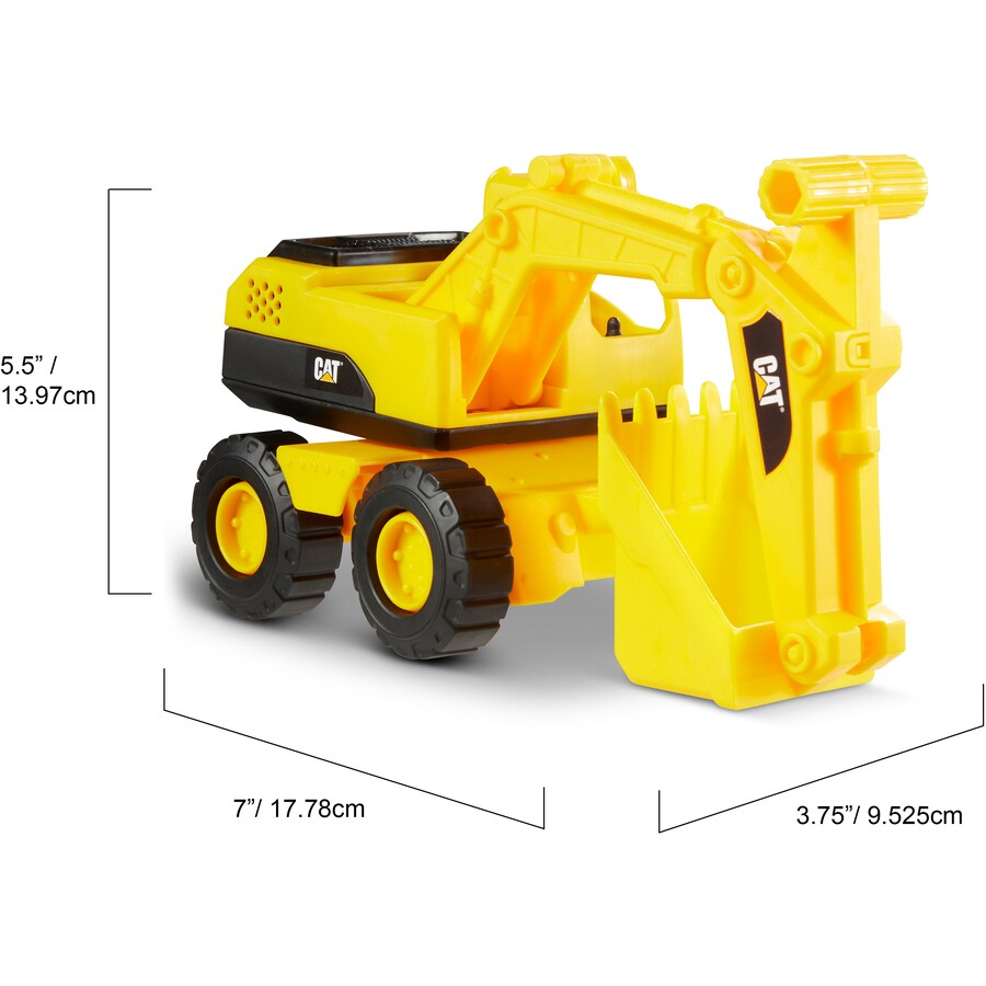 CAT 25cm Dump Truck, Front Loader and Excavator | 3-Piece Construction Fleet with Helmet | Kids Toys Boys Indoor Outdoor Construction Toys