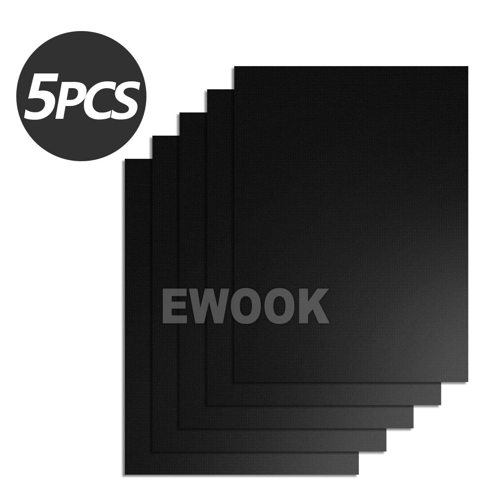 5x BBQ Grill Mat Reusable Baking Cooking Sheets Non-Stick Barbecue Heavy Duty