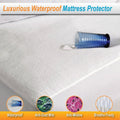 Queen Size Waterproof Mattress Protector | Spill Stain Matress Protection | Fully Fitted Terry Cotton Bedding