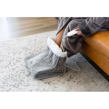Heated Foot Massager | Electric Plush Feet Warming 4 Temperature Heat Fleece | Machine-washable