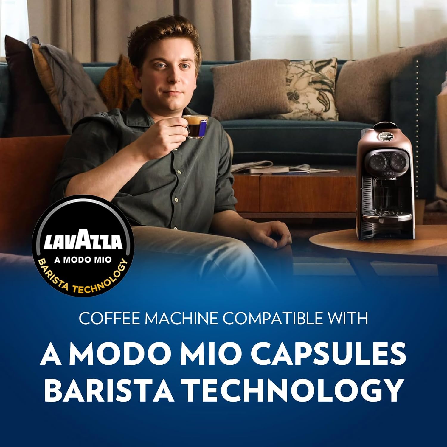 Lavazza Espresso Cappuccino Maker | Pod Capsule Coffee Machine | Electric Automatic Kitchen Appliance with 64 Pods