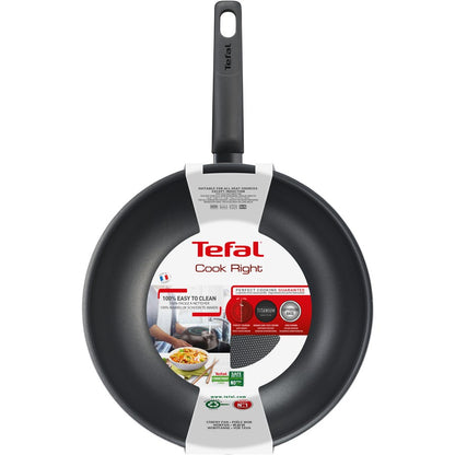 Tefal 28cm Non-Stick Titanium Wok | Hardwearing Cooking Pan Cookware