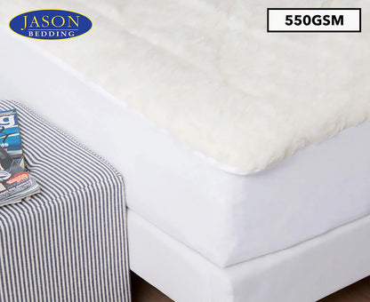 Jason Queen Bed Reversible Fitted Underlays Australian Wool 550GSM