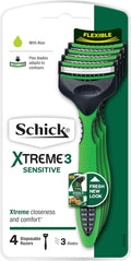 4x Schick Sensitive Shazers | Disposable Razors Facial Hair Clippers | Triple Blades Razor Trimmers