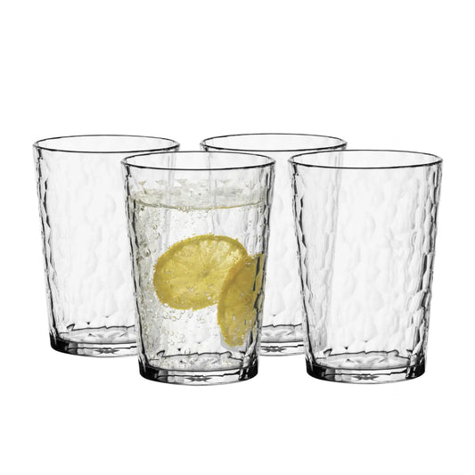Salisbury & Co 4 Pack Tumbler | Unbreakable Glassware Shatterproof Glasses | Drink Beverage Cold Beer Cocktail