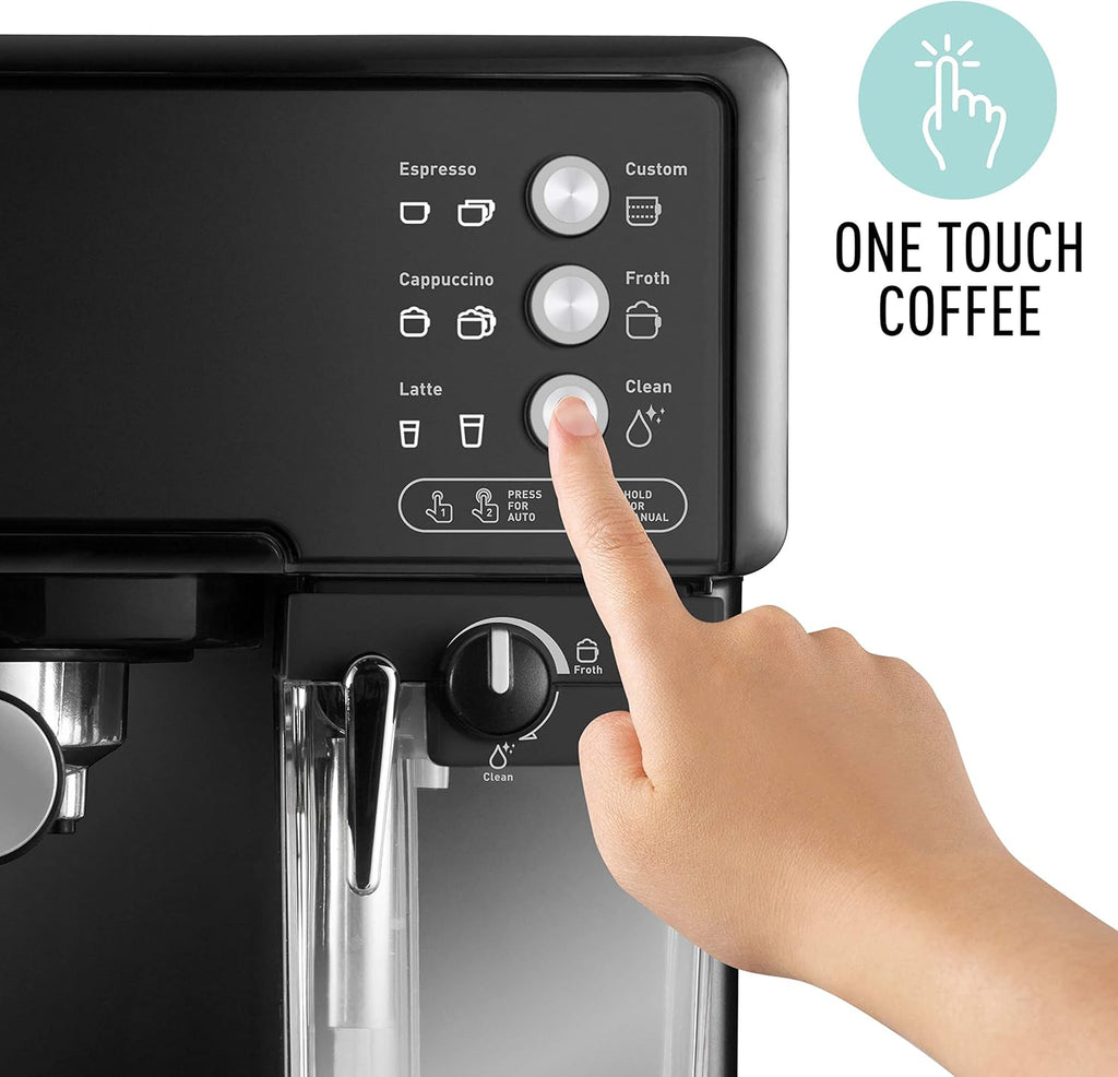 Sunbeam Barista Coffee Machine | Espresso, Latte & Cappuccino Coffee Maker | Home Office Ground Coffee Machine with Milk Frother