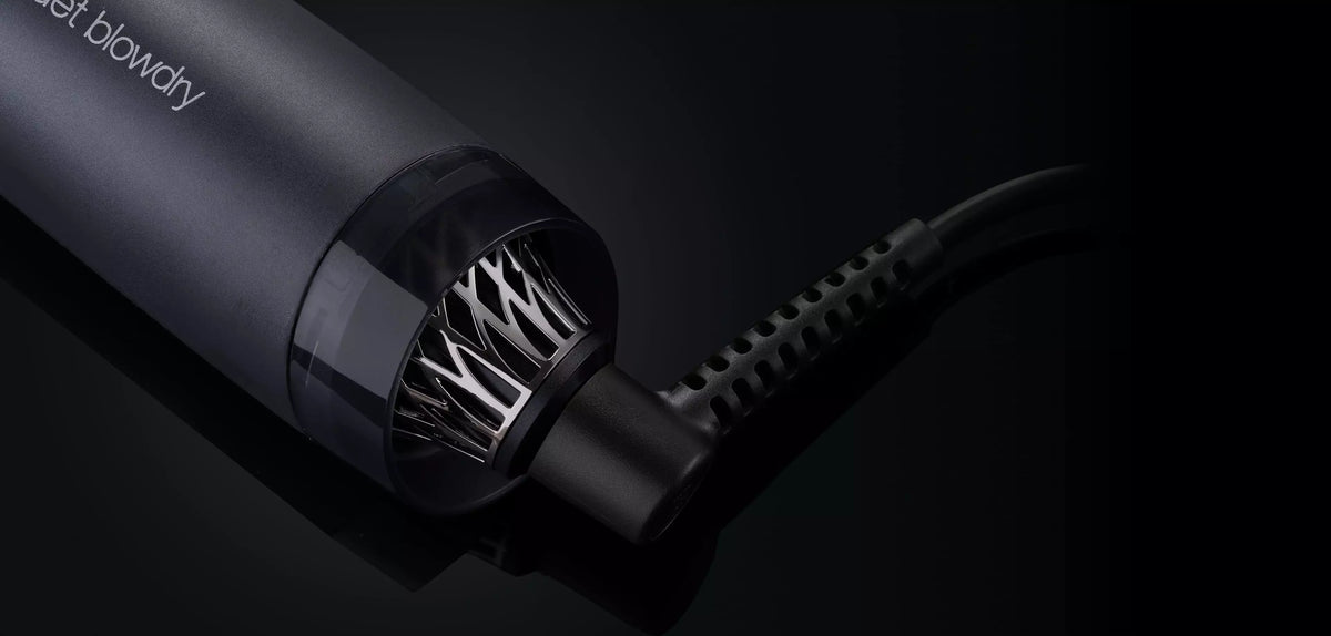 GHD Hair Drying Brush and Styler - Womens Electric Blowdry Brush Styling Tool 2-in-1 Drying Brush - NO HEAT DAMAGE - Barrel Hair Brush