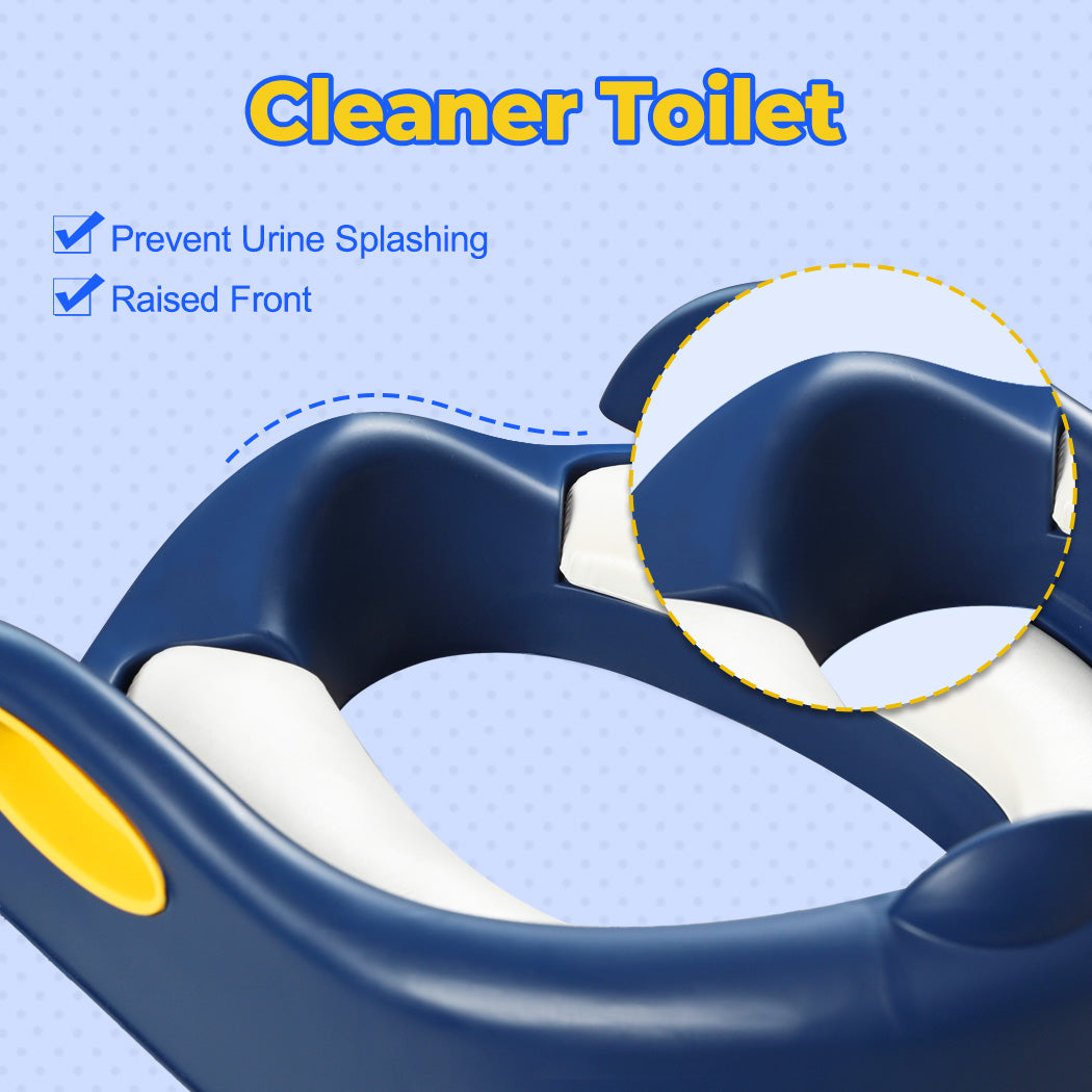 Toddler Toilet Training Step Ladder Potty Training with Seat Kids Baby Step-Up - Cushioned Girl Boy Seat