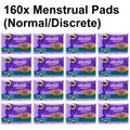 160x Women's Period Menstrual Pads Active Sport Panty Pads Discrete Odourless Disposable