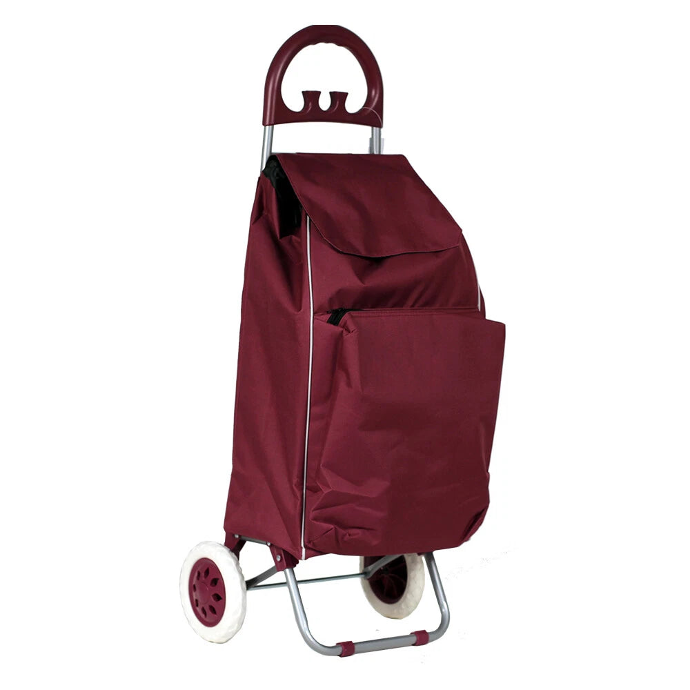 Portable Market Shopping Trolley Cart 70L Seniors Grocery Wheeler, Click on Wheels