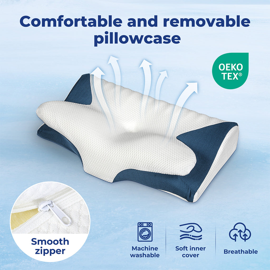 Premium Memory Foam Dual Height High density Pillow Back Side Stomach Sleeper Bedding Guest