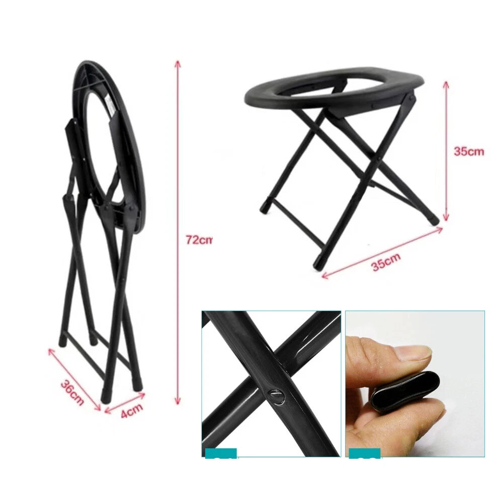 Portable Camping Toilet Seat | Campsite Stool Travel Camp Outdoor Poo Wee