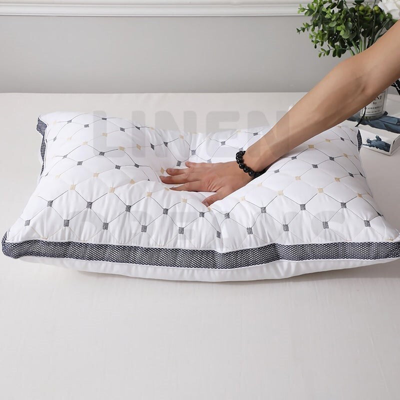 2x Premium Microfibre Hotel Pillow Standard Rectangle Quilted Comfortable Hypoallergenic Cotton Cover