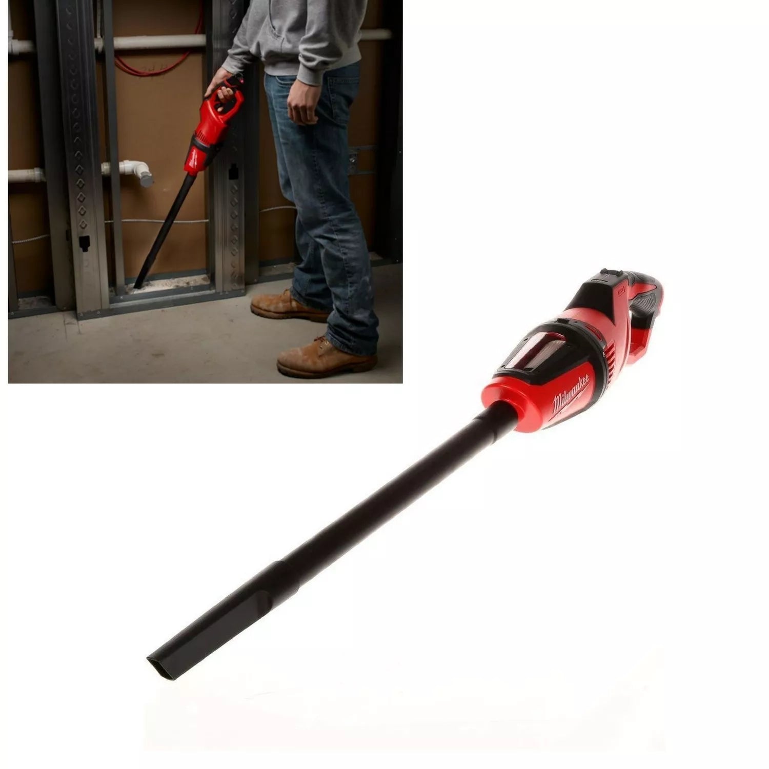 Milwaukee Compact Vacuum Skin | 12V Handheld Home Car Cleaner | Crevice Tool Cleaner Jobsite Contractor| Tool Only