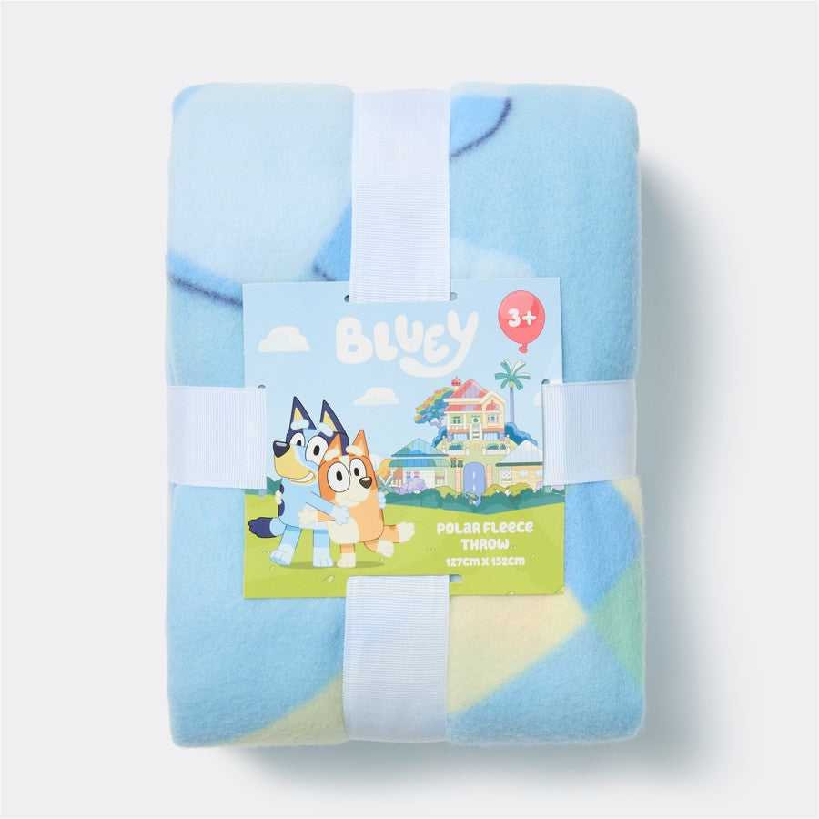 Bluey Throw Blanket Kids Fleece Blankie Bluey Bingo Printed Bedroom Bedding Preschool Sleeping - 127cm x 152cm