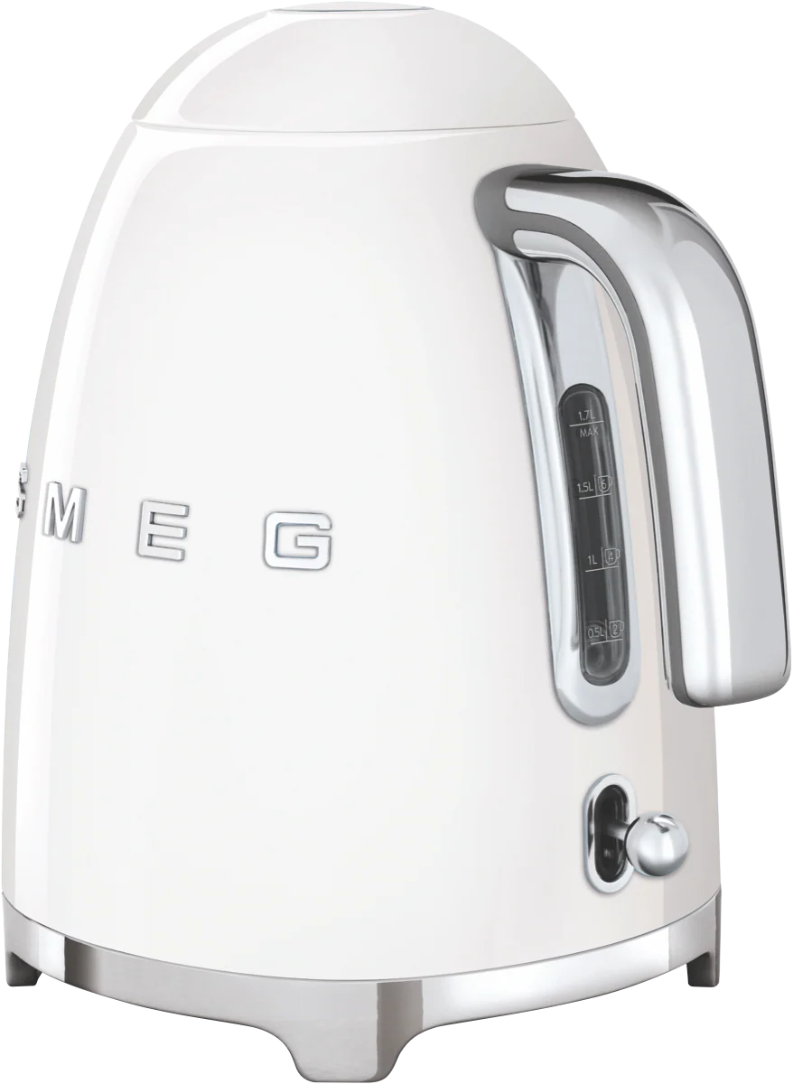 Smeg Cordless Retro Kettle | White Electric Water Boiler Heat Tea Coffee Home Office