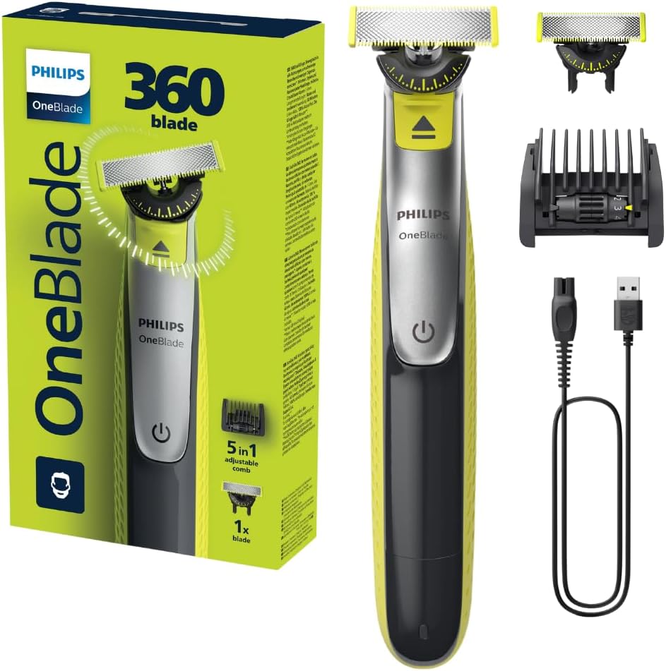 Philips OneBlade 360 + Extra Blade | Electric Trimmer and Shaver | 5-in-1 Comb