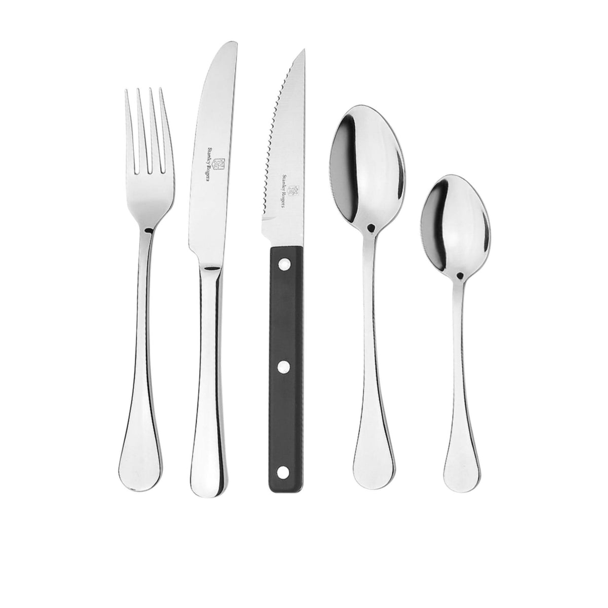 Stanley Rogers 50 Piece Cutlery Set | Dinner Forks, Knives, Dessert Spoons, Teaspoons & Steak Knives