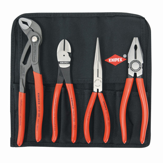 Knipex | Pliers Set With Bonus End Knipper | 200mm | Nose Pliers | Water Pump Pliers | Combo Pliers | Compact Hand Tools