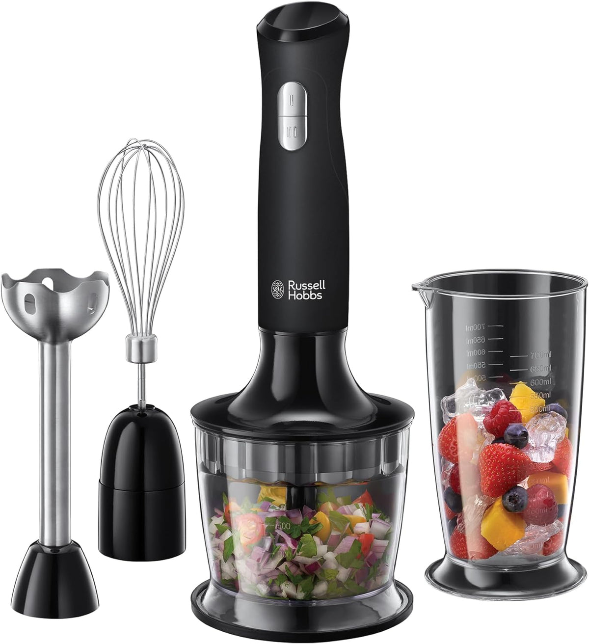 Russell Hobbs Food Processor | Hand Mixer Whisk Puree | Electric Blender Puree Chopper Whisk