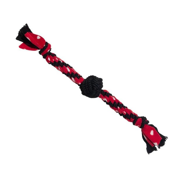 KONG Signature Rope Toy | Dual Knot with Ball Dog Toy | Braided Cotton Chew Toy | Fleece Rope