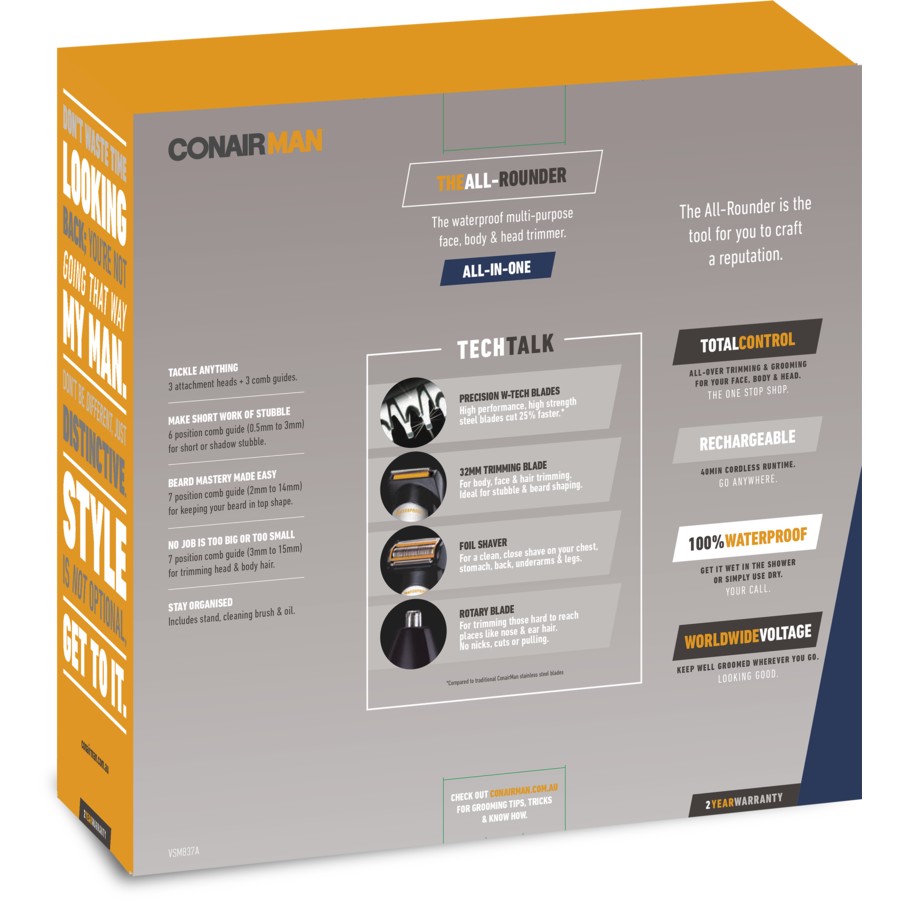 Men's All In One Hair Clipper | Cordless Rechargeable Beard Trimmer Facial Shaver | Men's Shaving Kit