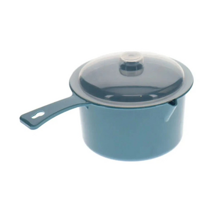 White Magic Ocean Bound Plastic Microwave Kitchen Sauce Pan | Pot 0.6L - Blue 2 Piece